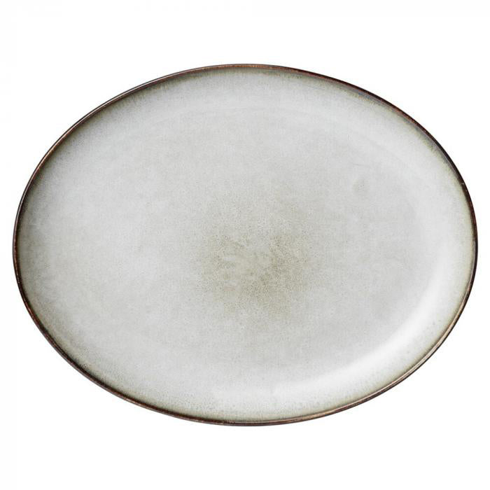 Amera kerámia ovális tányér szett (2db) 29x22.5cm szürke