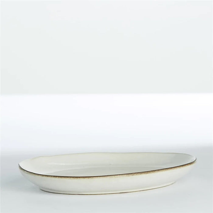Amera kerámia ovális tányér szett (2db) 29cm fehér homok