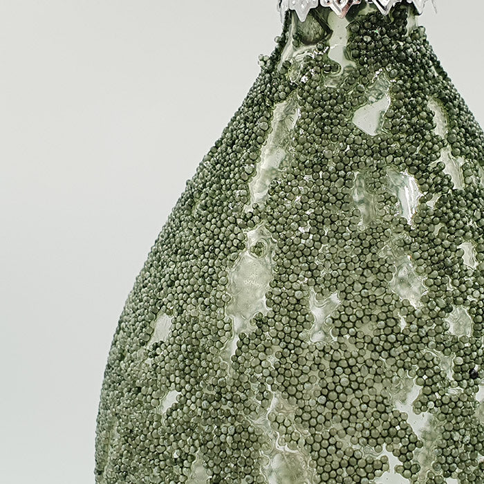 Charity üveg karácsonyfadísz 12.5cm gránitzöld