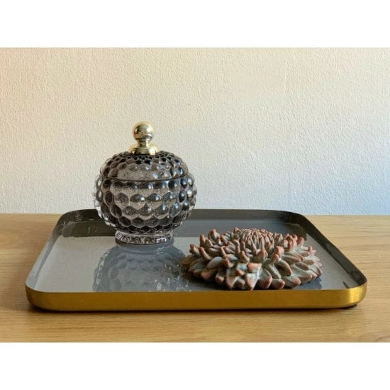 Lene Bjerre A00007175 tálca Nara dísztálca 24cm szürkésbarna - Freyja Home Decor