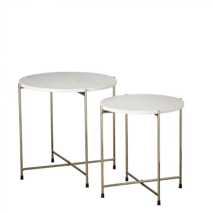 Lene Bjerre A00012065 asztal Marmilla kisasztal szett fehér - Freyja Home Decor