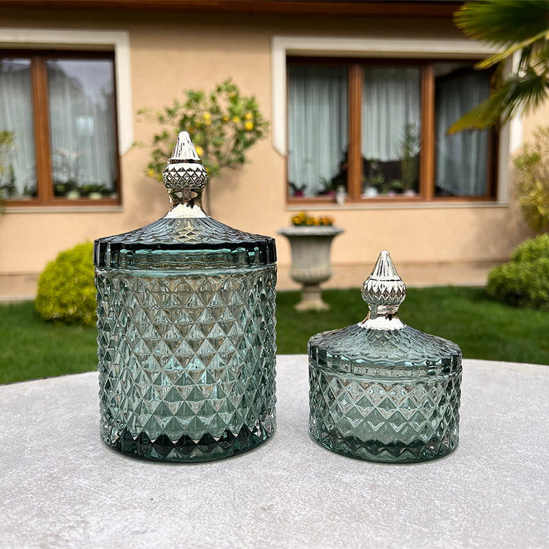 Miya díszüveg 10.5cm gránitzöld