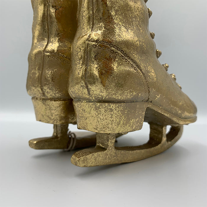 Sella korcsolya dekoráció 16.5cm antik világos arany