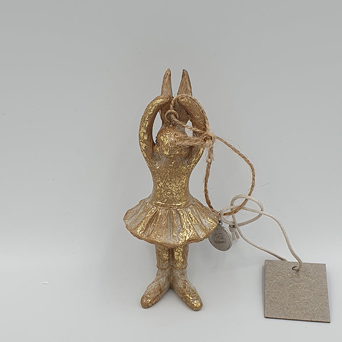 Semina függeszthető balerina nyúl dísz 11.5cm világos arany