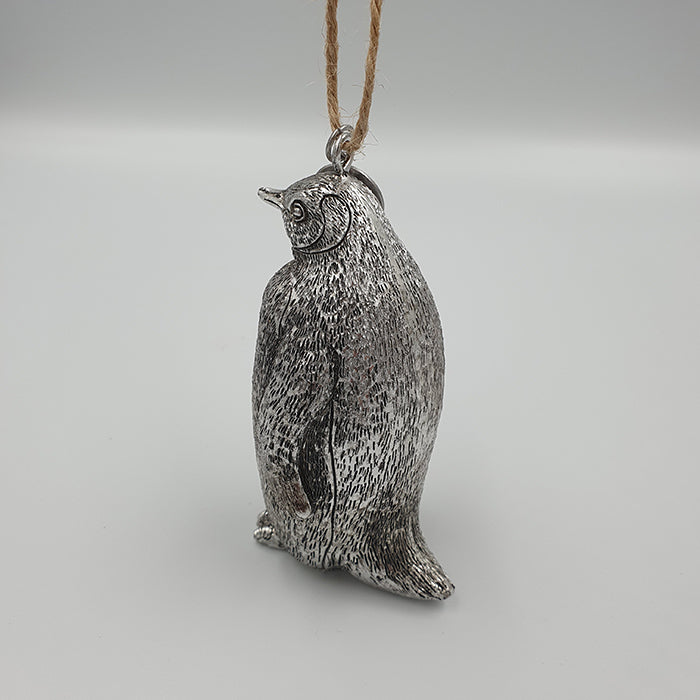 Serafina pingvin karácsonyfadísz 8cm antik ezüst
